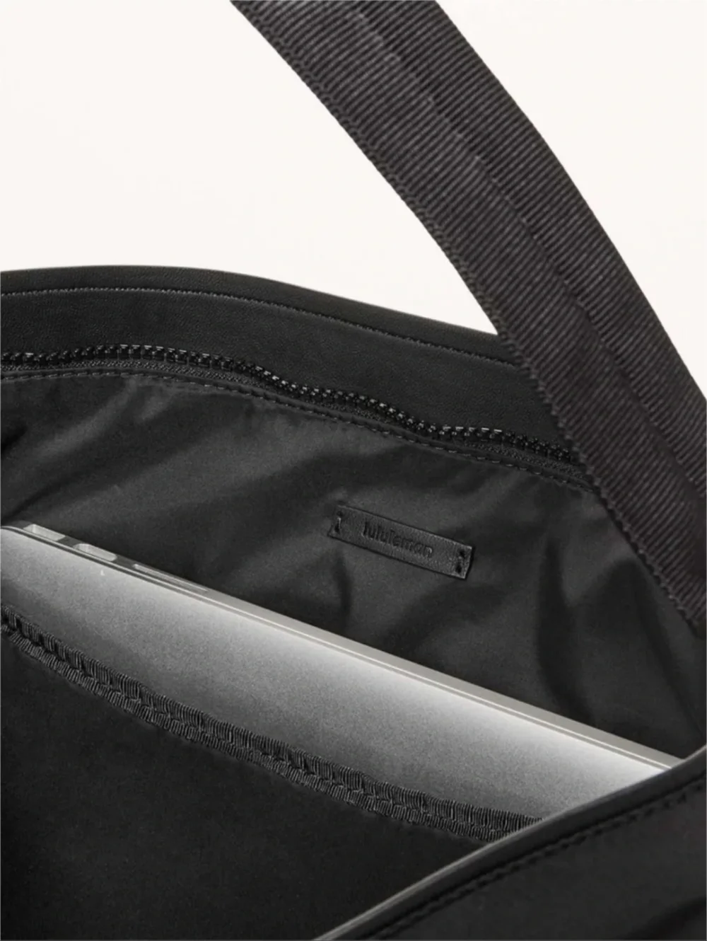 Lululemon Athletica All Set Hobo Bag Tote Black Travel Workout Minimalist Large